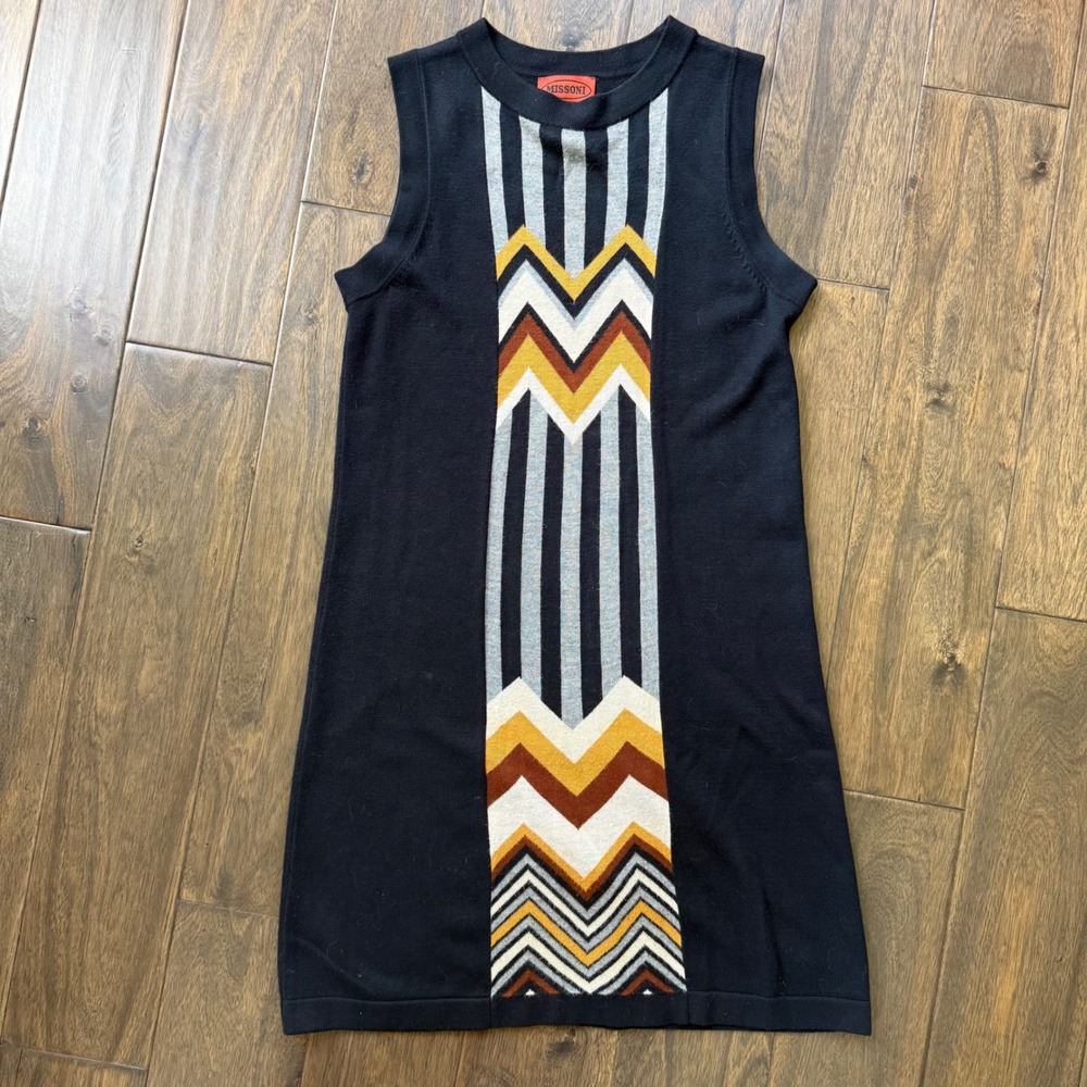 Missoni for Target Knit Dress Women XS Black Excellent Chevron Geometric Shift